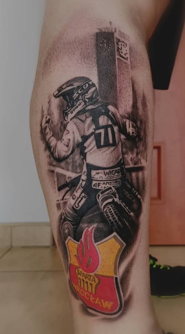 Tattoo Motorrad Rennfahrer Racing